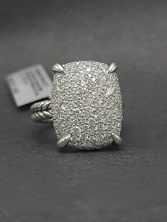 David Yurman Jewelry - NWT David Yurman Chatelaine Elongated Ring in Sterling Silver w/ Diamonds - Sz 7